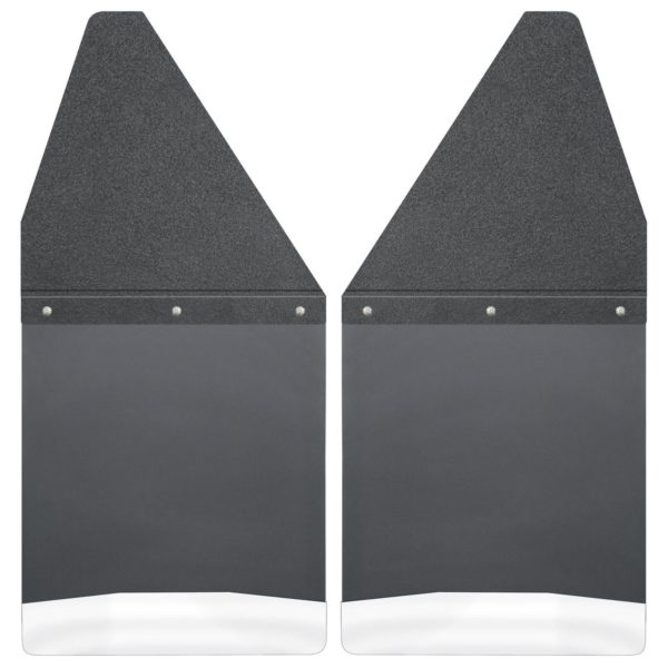 Kick Back Mud Flaps 12" Wide - Black Top and Stainless Steel Weight