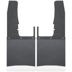 Kick Back Mud Flaps Front 12" Wide - Black Top and Stainless Steel Weight